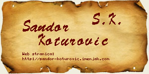 Šandor Koturović vizit kartica